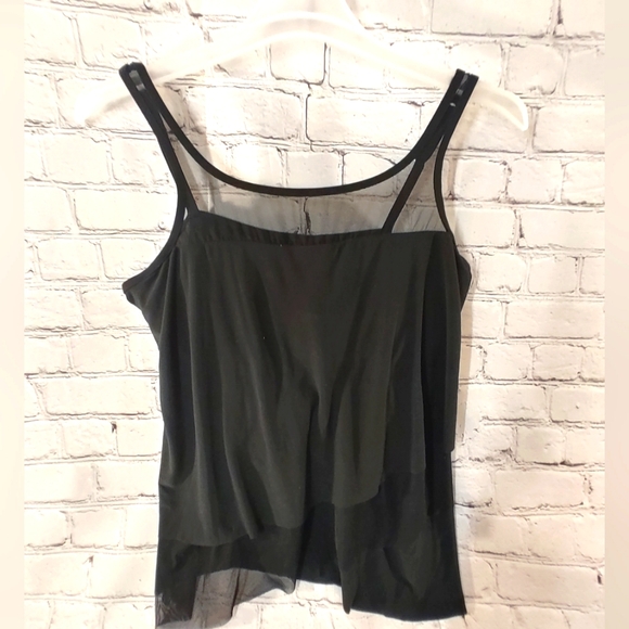 Miraclesuit Mirage Black Tankini Underwire Mesh Assymetrical Layered Tankini 16 - Picture 1 of 10